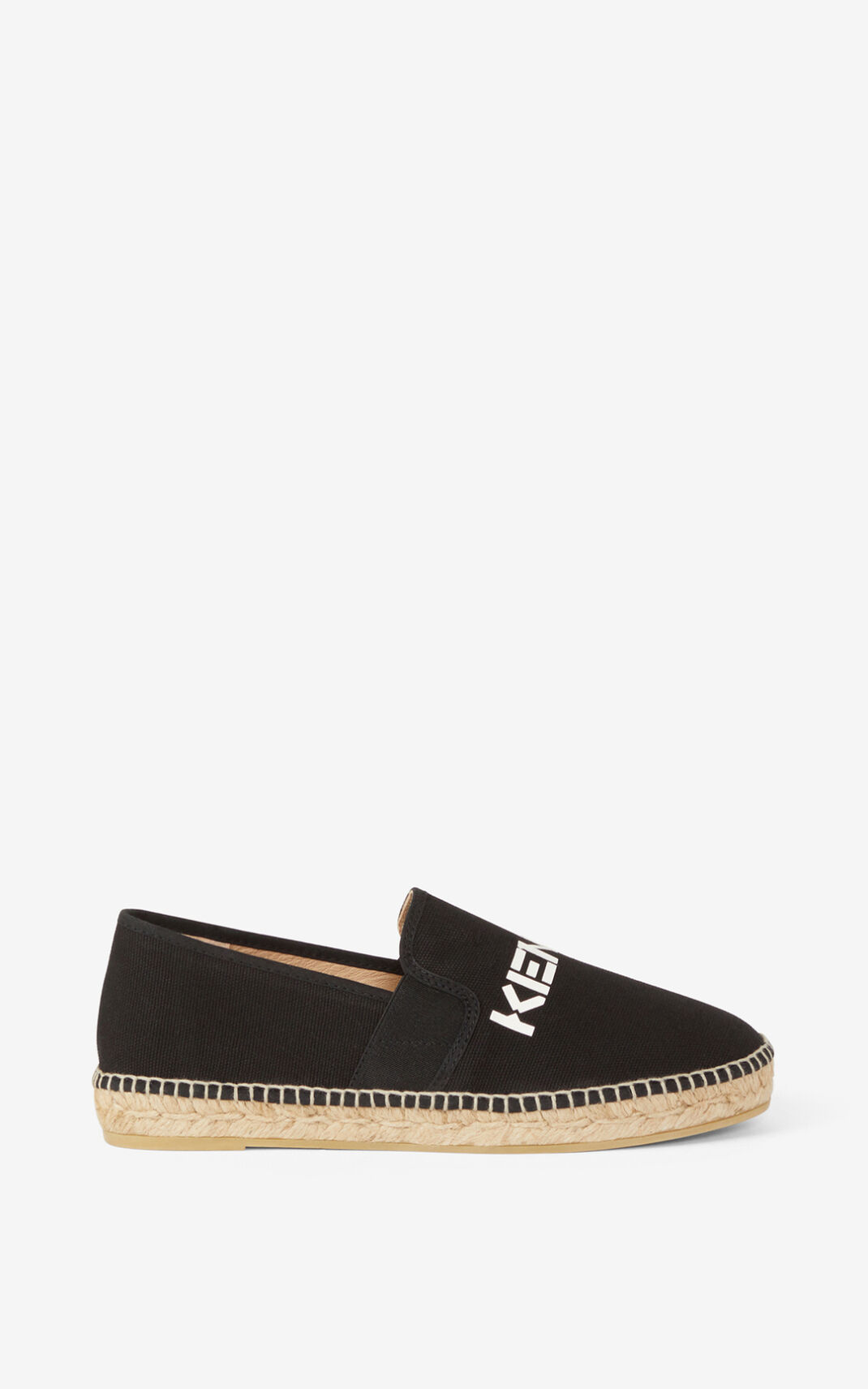 Espadrille Kenzo Femme Logo elasticated Toile Noir YJVZN-8579